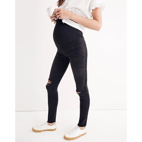Madewell Maternity Over-the-Belly Skinny Jeans Black Sea size 30 - Picture 1 of 11